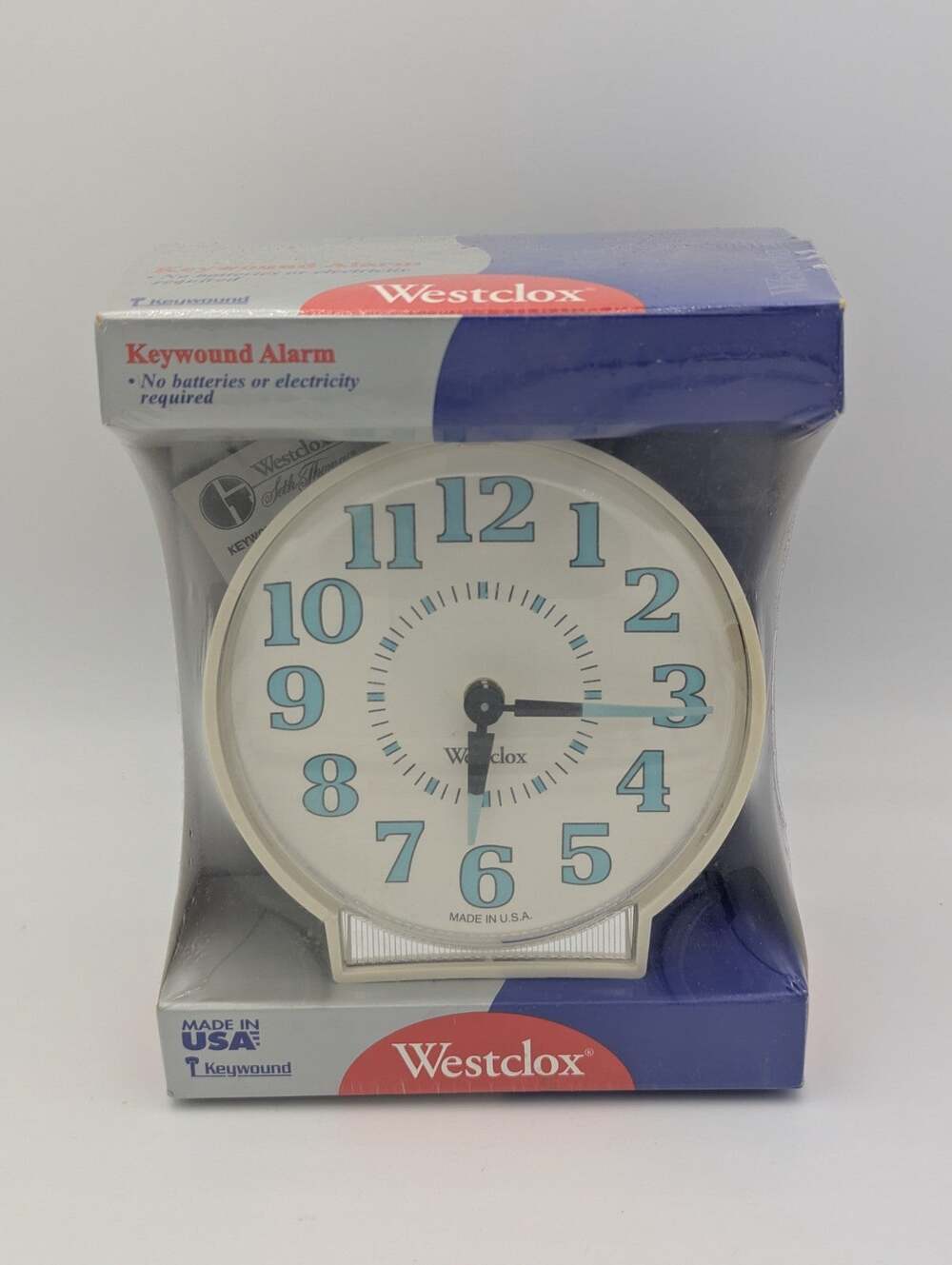 💜Westclox EZ Read Keywound Alarm Clock NOS Sealed